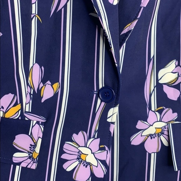 Eloquii Purple Floral Striped stretchy belted blazer Jacket - Picture 12 of 15